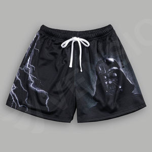 กางเกงขาสั้นตาข่ายโพลีเอสเตอร์100% ระบายอากาศสำหรับผู้ชายกางเกงขาสั้นตาข่ายเอวยางยืดมีกระเป๋าลึกสองด้านสำหรับผู้ชายกางเกงขาสั้นตาข่ายน้ำแข็ง - Product Image 1