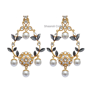 ต่างหูห้อยระย้าชุบทองทันสมัยประดับด้วยคุนดัน สไตล์โบฮีเมียนและเครื่องประดับงานแต่งงานแบบศาสนา เหมาะสำหรับสาวๆ ผู้หญิง งานปาร์ตี้ และงานหมั้น - Product Image 5