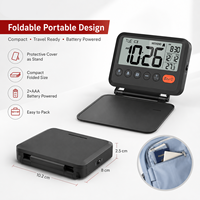 Thermomètre numérique d'intérieur avec réveil, grand écran LCD, moniteur de température ambiante avec date, rétroéclairage, horloge de bureau pliable