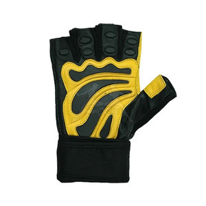 Recién llegado, logotipo personalizado Unisex deportivos con guantes de cuero, guantes de levantamiento de pesas para entrenamiento físico de alta resistencia para uso en gimnasio con empuñaduras - Product Image 3