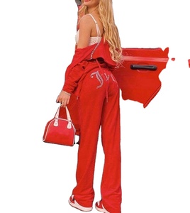 Nuevo Conjunto Deportivo para Mujer, Pantalones Deportivos Acampanados, 2 Piezas, Traje Deportivo con Pedrería, Chándal de Terciopelo para Correr - Product Image 5