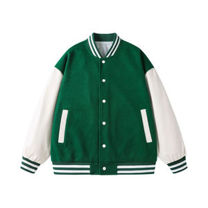 Vestes universitaires en gros avec boutons, logo et étiquette personnalisés, veste pour homme, col montant, vestes softshell de style lettreman - Product Image 4