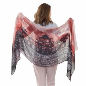 Meilleure couleur écharpe Pashmina d'hiver pour femmes design imprimé personnalisable laine cachemire avec élément de gland populaire pour les musulmans - Product Image 6