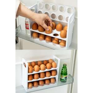 Organisateur d'oeufs Réfrigérateur Organisateur d'oeufs 30's 3 Étagère Boîte à oeufs 10x22 Cm - Product Image 1