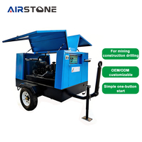 Compresor de Aire Industrial Portátil Diésel de Doble Etapa con Bomba de Tornillo, 19m³/min, 18 Bar, Refrigerado por Aire para Máquina Perforadora y Sandblasting