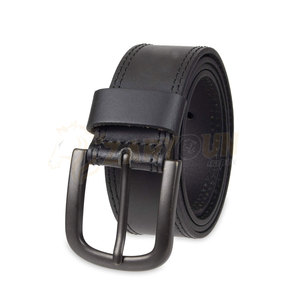 เข็มขัดผู้ชายสีดำปรับแต่งได้คุณภาพสูงจากโรงงานเข็มขัดโลหะผสมหนังแท้แบบคลาสสิกการออกแบบขนาดหัวเข็มขัด - Product Image 1