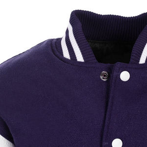 Chaqueta Varsity Letterman personalizada inspirada en los años noventa con cuerpo de lana azul marino Blanco Mangas de cuero real CollegeBaseballjacket para hombres - Product Image 6