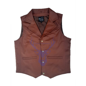 Chaleco de cuero de moda de cuero genuino para hombres Ropa casual y al aire libre - Product Image 1