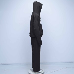 Ensemble de survêtement d'hiver pour homme 2026, streetwear, uni, poids lourd, 100% coton molletonné, écologique, respirant - Product Image 6