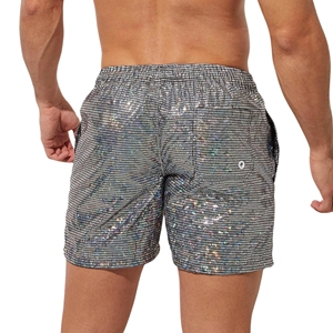 Pantalones cortos de discoteca transpirables de secado rápido para hombre, hechos a medida, cintura media, cordón de punto, sólido, informal, fabricante OEM - Product Image 3