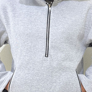 เสื้อฮู้ดดี้ผู้ชายคุณภาพสูง คลาสสิก สำหรับฤดูหนาว ผ้าฟลีซหนานุ่ม ทรงโอเวอร์ไซส์ สีพื้น ปรับแต่งได้ ปักลายได้ ผ้าฝ้าย 100% กันลม - Product Image 5