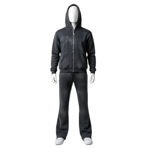 Chándal Deportivo Personalizado con Logotipo para Hombre, Sudadera con Capucha y Cremallera Completa, Diseño Lavado Ácido, Ligero, 100% Poliéster, Logotipo Frontal, Trasero y Lateral - Product Image 1