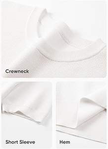 Camiseta de punto formal de patrón sólido para hombre hecha de material de poliéster/algodón - Product Image 5