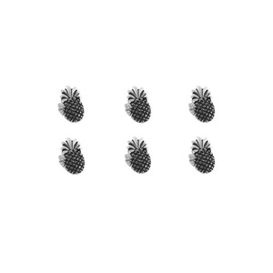 Orecchini Trendy Religiosi a Forma di Mini Ananas 6mm in Argento Sterling 925, 3 Paia con Zirconi, Perle, Diamanti, Placcati in Rodio e Oro, a Forma di Cuore per Feste - Product Image 2