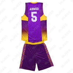 Maillot de basket-ball à sublimation personnalisée, uniformes de basket-ball à design uniforme, ensemble de maillots simples, maillot et short de basket-ball personnalisés - Product Image 4