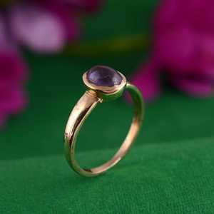 Vintage Amethyst Brass <b>Ring</b> 18kGold Plated Classic <b>Statement</b> Wholesale <b>Ring</b> - Product Image 5