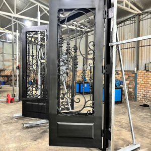 Diseño Artístico de Puerta de Entrada de Hierro, Puertas Delanteras de Hierro Forjado Duraderas que Ofrecen un Estilo Elegante, una Estructura Resistente y un Uso a Largo Plazo - Product Image 6