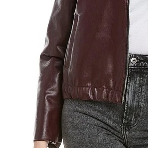 Chaqueta corta de cuero de invierno informal a prueba de viento ecológica de alta calidad para mujer Fabricante OEM personalizado Venta caliente Premium - Product Image 6