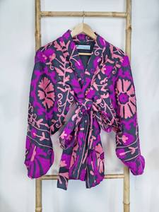 Suzani Chaqueta Larga Bordada A Mano Para Mujer Primavera Bohemio Boho Gypsy - Product Image 3