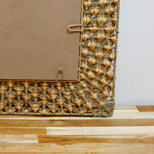 Artex Dong Thap Natural Woven Water Hyacinth <b>Square</b> Wall <b>Mirror</b> for Rustic Decor - Product Image 3