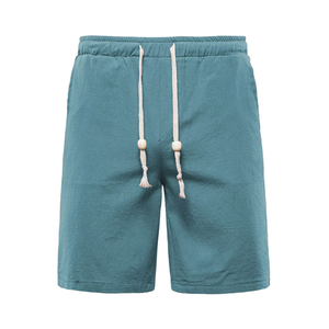 2026 Summer <b>Men's</b> Sport <b>Three</b>-<b>Quarter</b> Beach Casual <b>Shorts</b> 100% Cotton Eco-Friendly Breathable High Waist Drawstring Closure - Product Image 1