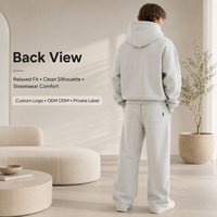 Ensemble de survêtement IKDEER OEM personnalisé avec logo, pantalon de jogging et sweat à capuche, 100 % coton, pour homme