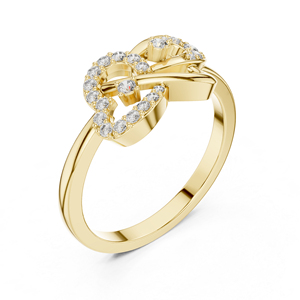 แหวนเพชรทรงกลมทองคำ 14K สำหรับผู้หญิง |   ชุดทำงาน |   เพชรใหม่ที่เพาะเลี้ยง 0.19 กะรัต ได้รับการรับรองจาก IGI ทันสมัย - Product Image 3