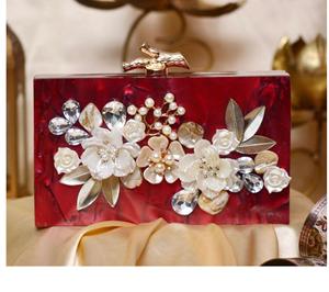 REDISH BROWN FLORAL Indien Artisanat Résine Type Personnalisé Pochette pour Femmes - Product Image 1