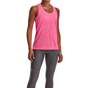 Camiseta sin mangas de calidad superior para mujer Ropa de entrenamiento sin mangas ligera transpirable informal con logotipo frontal - Product Image 3