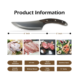 2024 recién llegados cuchillo de Chef de Camping de nogal con Funda de cuero cuchillo de Chef vikingo mejor calidad Super modelo juego de cuchillos de cocina - Product Image 3