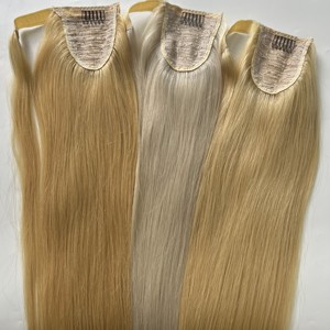 2024 queues de poney naturel droit vietnamien vierge Extensions de cheveux teint brut donneur trame de cheveux humains Machine Double trame chaude - Product Image 2