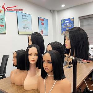 2X4 2X6 Fermeture Perruques Couleur Foncé pour Femme Noire Os Fermeture Droite Bob Perruques Cheveux Humains Os Droite Perruque 100% CHEVEUX HUMAINS - Product Image 1