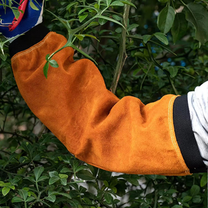 Manchons de soudage en cuir de vache de qualité supérieure Protection du bras résistant à la flamme pour soudeur 16.5 "taille longue - Product Image 6