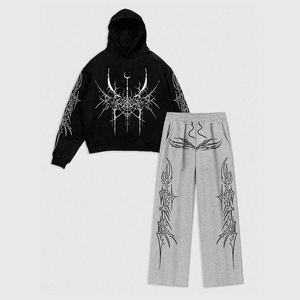 Pantalones Deportivos Transpirables de Felpa con Serigrafía Personalizada de Alta Calidad para Hombre, Estilo Casual, Hombros Caídos, Moda Hip Hop - Product Image 1