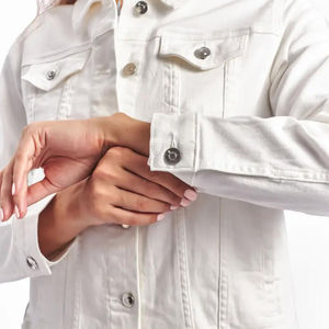 Fabricant de vestes en jean en coton pour femmes sur mesure, lavage pigmenté, OEM, veste en jean pour femmes sur mesure - Product Image 4