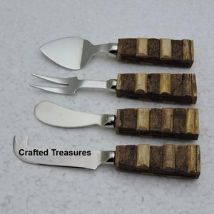 Juego de queso de alta calidad, superventas, juego de cuchillos de queso de Metal de calidad superior hechos a mano personalizados con mango de resina y madera, utensilios de cocina - Product Image 3