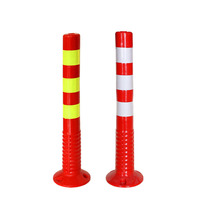 Poteau de signalisation routière flexible réfléchissant rouge et jaune anti-collision pour l'isolation des voies communautaires