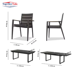 Muebles <span class=keywords><strong>de</strong></span> Jardín para Exteriores, Balcón, Comedor, Cafetería, <span class=keywords><strong>Juego</strong></span> <span class=keywords><strong>de</strong></span> <span class=keywords><strong>Mesa</strong></span> <span class=keywords><strong>y</strong></span> <span class=keywords><strong>Sillas</strong></span> <span class=keywords><strong>de</strong></span> Patio <span class=keywords><strong>de</strong></span> Metal Expandible Multifuncional - Product Image 6