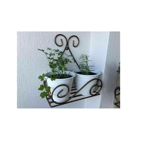 Multi level plant <b>stand</b> crafted in iron with floral art ideal for patios formal foyers or stylish garden <b>corners</b> - Product Image 4