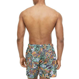 Shorts de Baño para Hombre, Estilo Moderno, Cintura Media, 100% Algodón, Ropa Deportiva Informal, Color Sólido, Secado Rápido, Transpirable, Cierre con Cordón - Product Image 5