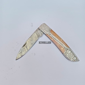 Couteau pliant en acier damas Offre Spéciale extérieur Camping chasse tactique survie manche en bois d'olivier couteau de poche pliant - Product Image 1