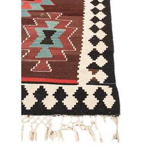 พรมขนสัตว์ทอมือสีเบจและสีน้ำตาลลายเรขาคณิตและลวดลายนามธรรมสำหรับห้องนั่งเล่น ห้องโถง หรือพื้นที่วัยรุ่น รุ่น Paem-788 - Product Image 4