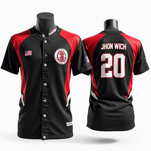 Haute qualité obtenir des maillots de baseball personnalisés uniformes d'équipe de softball respirant maille polyester vêtements de sport conception imprimée numérique - Product Image 1