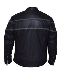 Veste en cuir pour homme de haute qualité, style bomber classique, en cuir d'agneau, avec broderie personnalisée - Product Image 4