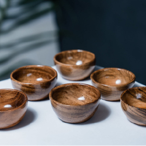 Cuenco de madera hecho a mano para servir, vajilla redonda reutilizable ecológica, tamaño personalizado y logotipo tallado para servir frutas - Product Image 3