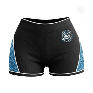 Shorts Deportivos para Mujer, Tela Elástica de Poliéster y Spandex GSM, Cintura Rosa y Blanca con Logotipo Personalizado Impreso - Product Image 6