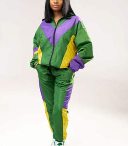 Ensemble survêtement coupe-vent pour femme de haute qualité 2026, fermeture éclair, pantalon de jogging rayé, survêtement coupe-vent pour femme, service OEM - Product Image 3