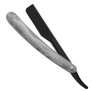 มีดโกนหนวดและคิ้วสำหรับผู้ชายมีดโกนหนวดแบบตรงพับได้ทำจากสแตนเลสทนทานสำหรับกำจัดขนตามร่างกาย - Product Image 2