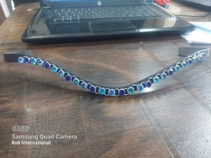 Royal Blue Crystal Equestrian Brow Band 8mm Diseñador de alta calidad Ropa de montar de cuero Cómodo Negro Marrón Conjunto Accesorio - Product Image 3
