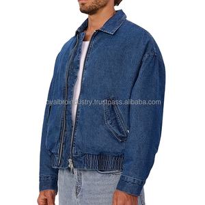 Vente en gros, veste zippée personnalisée de haute qualité, vêtements de ville décontractés, vestes vintage en jean délavé à l'acide pour hommes - Product Image 4